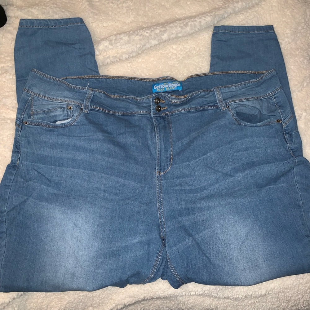 Plus size 24 destructed Wax brand skinny jeans